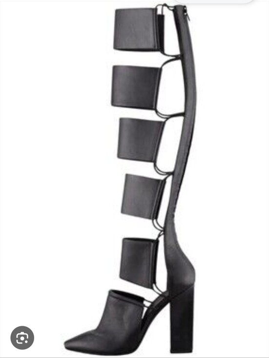 Alexander Wang Shoes - Alexander Wang Black Strappy Gladiator Knee-High Heeled Boots